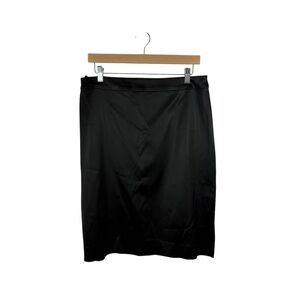 VINTAGE Tadashi Shoji Women’s Satin Pencil Skirt in Black Size 14